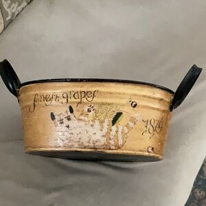 Handcrafted Decorative metal container with Cat Design